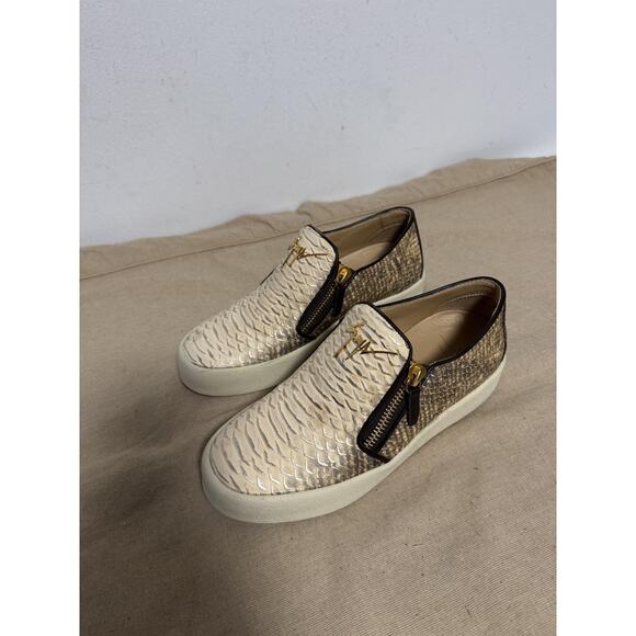 Giuseppe Zanotti Shoes Mens Size 9 EU39 Beige Snake Leather Slip-On Made Italy main image 11